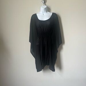 Catalina Black Chevron Swimsuit Coverup 2X